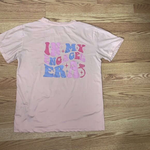 Pink Engagement Shirt Fiance Engage Shirt T-Shirt Adult Small - Medium - Picture 2 of 2